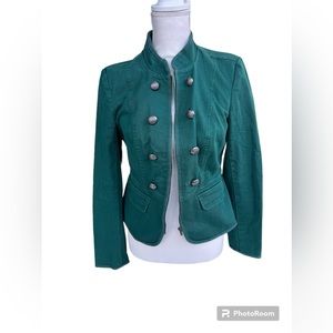 LOFT Green Blazer size S, Full zipper, cute pockets and buttons